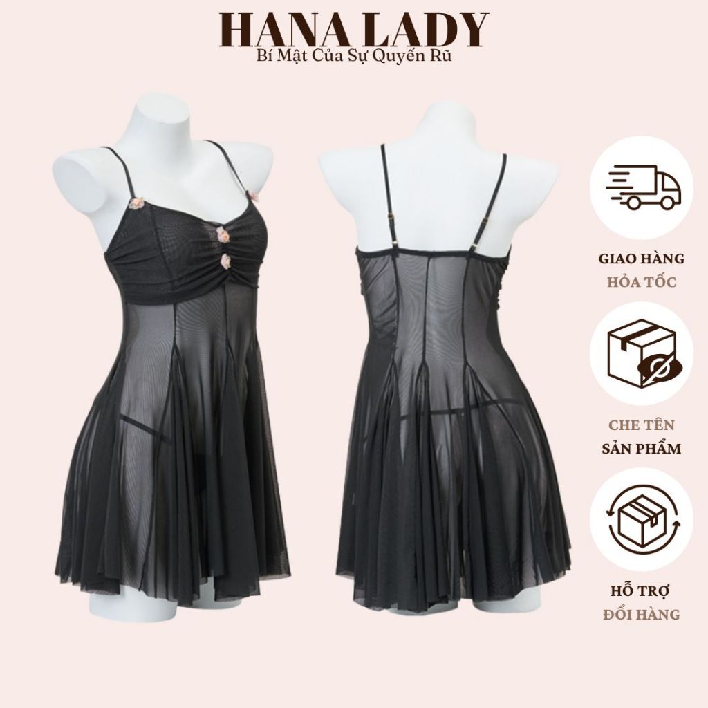 Váy Ngủ Sexy - Đầm Ngủ Xuyên Thấu Dáng Xòe Gợi Cảm Đáng Yêu VN551 16