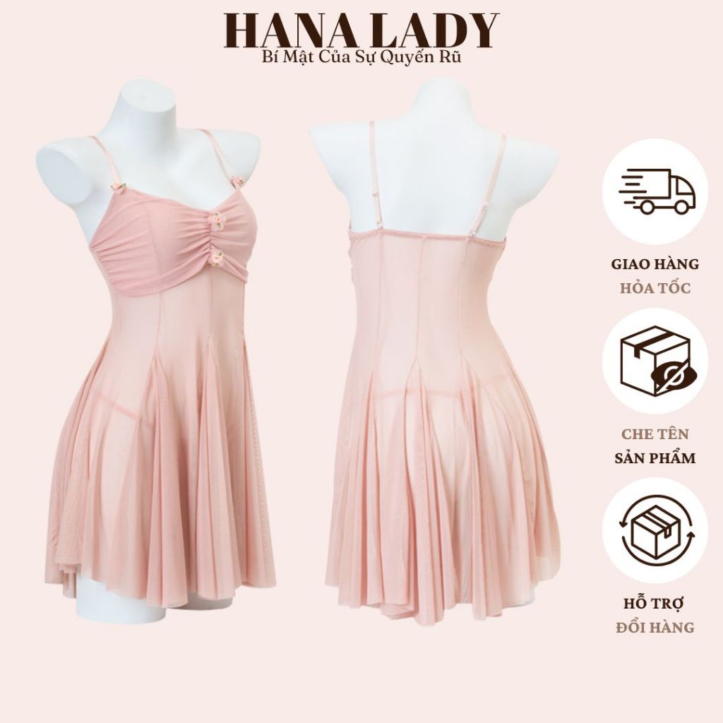 Váy Ngủ Sexy - Đầm Ngủ Xuyên Thấu Dáng Xòe Gợi Cảm Đáng Yêu VN551 17