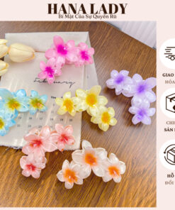 Kẹp Tóc Càng Cua Hoa Sứ 3 Bông Màu Gradient - Phụ Kiện Tóc Dễ Thương Cho Nữ PKT20 17