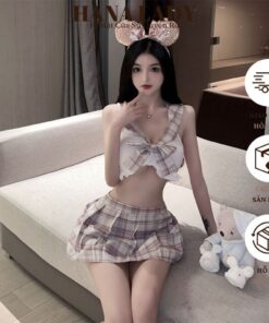 Đồ Ngủ Sexy Nữ - Trang Phục Hóa Trang Cosplay Nữ Sinh Caro Yếm Gợi Cảm CP317 4 Đồ Ngủ Sexy Nữ - Trang Phục Hóa Trang Cosplay Nữ Sinh Caro Yếm Gợi Cảm CP317 8