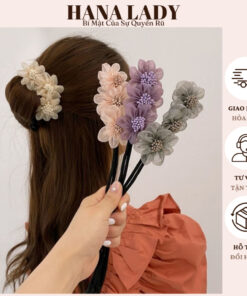 Kẹp Búi Tóc Đính Hoa - Dụng Cụ Hỗ Trợ Tạo Kiểu Tóc Dự Tiệc Sang Chảnh PKT01 16