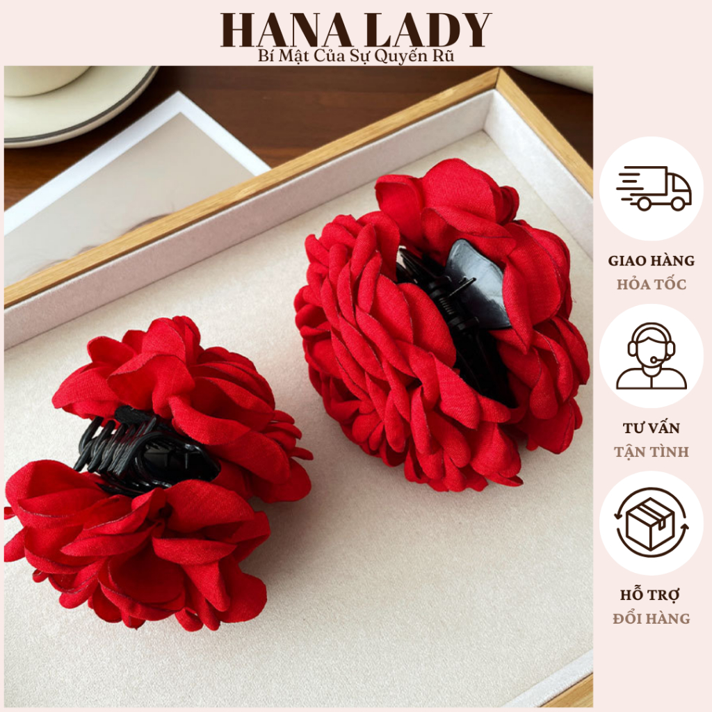 Kẹp Tóc Nữ - Kẹp Càng Cua Hoa Hồng Cỡ Lớn Phong Cách Dễ Thương PKT13 14
