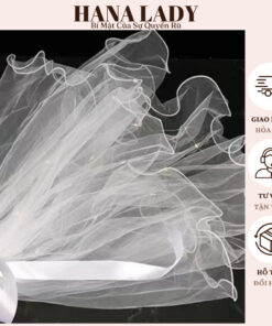 Lúp Cô Dâu - Khăn Voan Nơ Cài Tóc Đội Đầu Cô Dâu Màu Trắng Bồng Bềnh PKT04 16