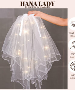 Lúp Cô Dâu - Khăn Voan Nơ Cài Tóc Đội Đầu Cô Dâu Màu Trắng Bồng Bềnh PKT04 13