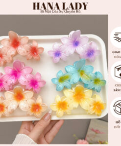 Kẹp Tóc Càng Cua Hoa Sứ 3 Bông Màu Gradient - Phụ Kiện Tóc Dễ Thương Cho Nữ PKT20 12