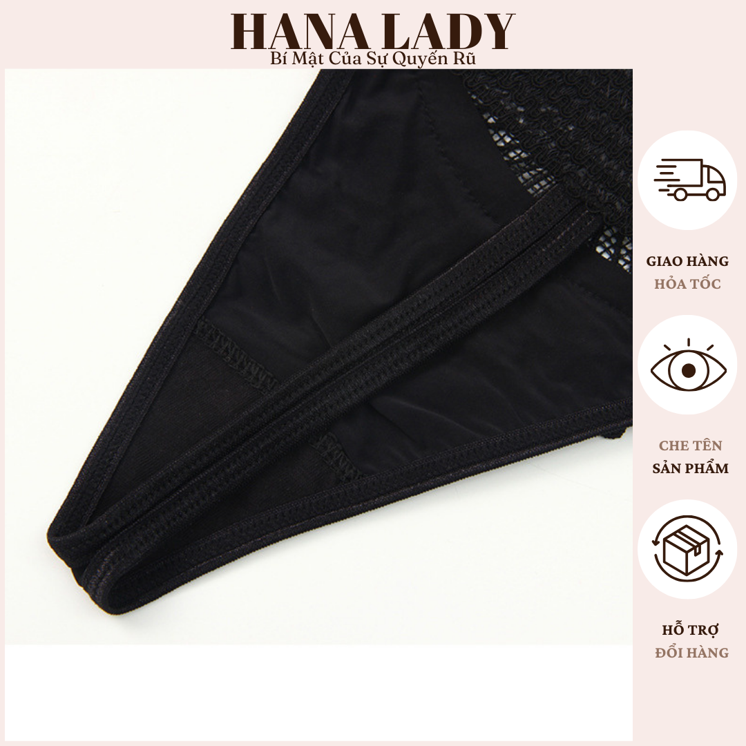 Quần Lót Nữ - Quần Lọt Khe Bản Eo Lưới To Tua Rua Dây Chéo Sexy Quyến Rũ LK148 9