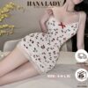 Váy Body Thun Phối Ren - Váy 2 Dây Đầm Ngủ Ôm Phối Ren Họa Tiết Cherry VN586 1
