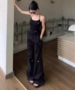 Áo Croptop 2 Dây Chất Thun Co Giãn Họa Tiết Nơ Thêu AO01 16