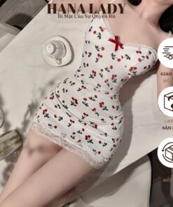 Váy Body Thun Phối Ren - Váy 2 Dây Đầm Ngủ Ôm Phối Ren Họa Tiết Cherry VN586 3 Váy Body Thun Phối Ren - Váy 2 Dây Đầm Ngủ Ôm Phối Ren Họa Tiết Cherry VN586 7