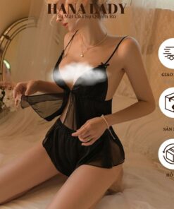 Đồ Ngủ Nữ Cao Cấp - Bộ Ngủ Lụa 2 Dây Xẻ Tà Gợi Cảm VN585 8