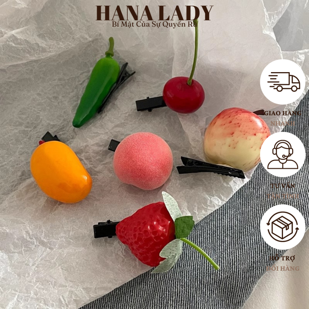 Kẹp Tóc Trái Cây Hoa Quả - Phụ Kiện Kẹp Tóc Mái Dễ Thương Vui Nhộn PKT041 12