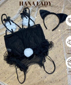 Đồ Ngủ Cosplay Mèo Đen Bông Trắng Xuyên Thấu Hở Đáy Quyến Rũ CP320 3 Đồ Ngủ Cosplay Mèo Đen Bông Trắng Xuyên Thấu Hở Đáy Quyến Rũ CP320 5