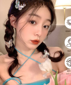 Kẹp Tóc Mini Trong Suốt Hình Bướm Hologram Dễ Thương Phong Cách Tiểu Thư PKT038 11