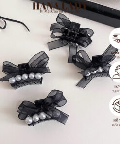 Kẹp Tóc Mái Nơ Ren Mini Đính Ngọc Trai Phong Cách Dễ Thương Ngọt Ngào PKT040 9