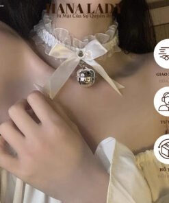 Vòng Cổ Choker, Dây Đeo Đùi Nơ Ren Đính Chuông Phong Cách Lolita MN08 14