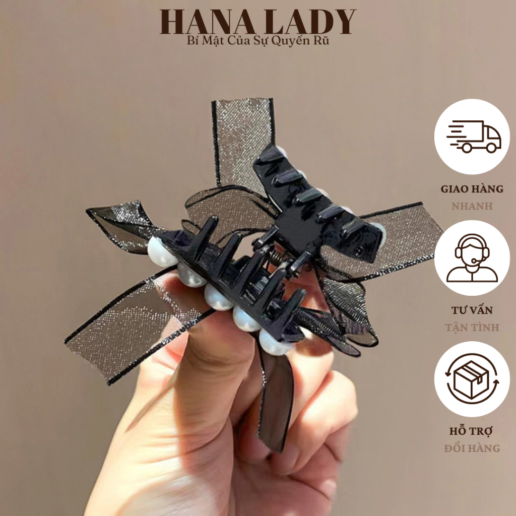 Kẹp Tóc Mái Nơ Ren Mini Đính Ngọc Trai Phong Cách Dễ Thương Ngọt Ngào PKT040 10