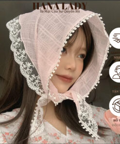 Khăn Bandana Turban Tam Giác Họa Tiết Caro Viền - Băng Đô Trùm Đầu Dễ Thương Đi Biển PKT039 12