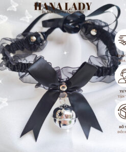 Vòng Cổ Choker, Dây Đeo Đùi Nơ Ren Đính Chuông Phong Cách Lolita MN08 12