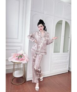 Pijama Lụa Cao Cấp - Đồ Mặc Nhà, Đồ Ngủ Lụa Dài Tay Cao Cấp Size 45-75kg PJ575 21