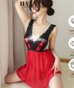 Váy Ngủ Xuyên Thấu Sexy - Đầm Ngủ 2 Dây Bản To Voan Lụa Phối Ren Gợi Cảm VN02 13