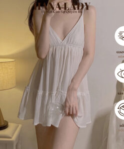 Váy Ngủ Sexy - Đầm Ngủ 2 Dây Cổ Chữ V Dáng Xòe Babydoll Dễ Thương VN590 13