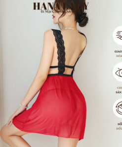 Váy Ngủ Xuyên Thấu Sexy - Đầm Ngủ 2 Dây Bản To Voan Lụa Phối Ren Gợi Cảm VN02 12