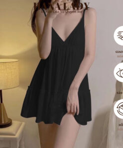 Váy Ngủ Sexy - Đầm Ngủ 2 Dây Cổ Chữ V Dáng Xòe Babydoll Dễ Thương VN590 12