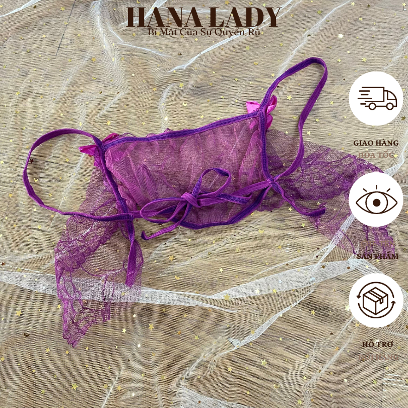 Đồ Lót Ren Nữ Sexy - Bộ Đồ Lót Phối Nơ Dễ Thương Ren Bèo Xuyên Thấu Quyến Rũ BL060 10