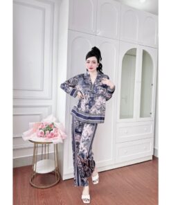 Pijama Lụa Cao Cấp - Đồ Mặc Nhà, Đồ Ngủ Lụa Dài Tay Cao Cấp Size 45-75kg PJ575 14