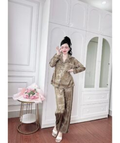Pijama Lụa Cao Cấp - Đồ Mặc Nhà, Đồ Ngủ Lụa Dài Tay Cao Cấp Size 45-75kg PJ575 13