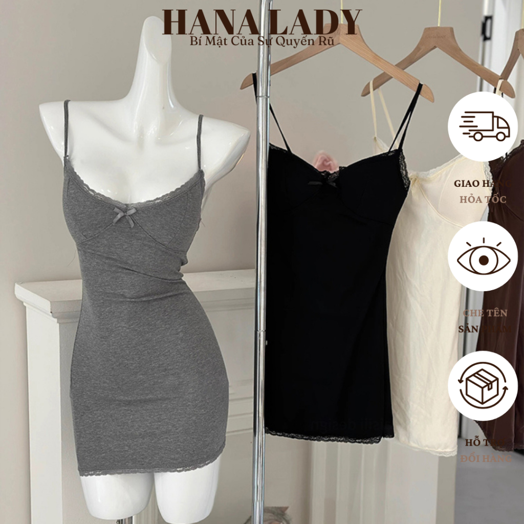 Váy 2 Dây Body - Đầm Thun Trơn Basic Phối Viền Ren Ôm Body Đi Chơi, Mặc Nhà Sexy VN595 9 Váy 2 Dây Body - Đầm Thun Trơn Basic Phối Viền Ren Ôm Body Đi Chơi, Mặc Nhà Sexy VN595 16