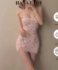 Váy Body Hoa Nhí - Đầm Ngủ Phối Ren Gợi Cảm Phong Cách Y2K VN592 11