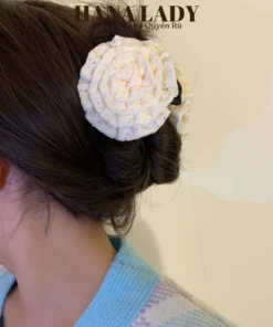 Kẹp Tóc Càng Cua Hoa Hồng Ren Mềm Phong Cách Tiểu Thư Bánh Bèo Cho Nữ PKT042 13