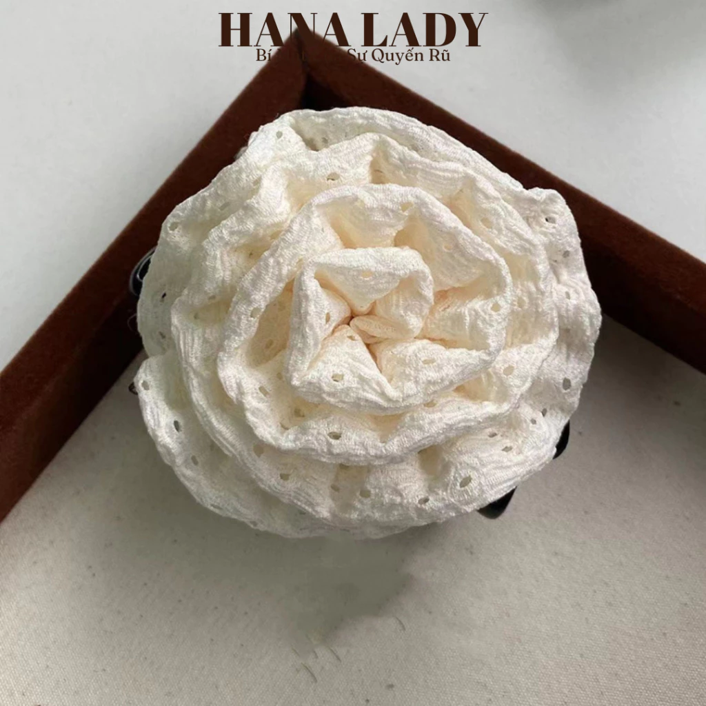 Kẹp Tóc Càng Cua Hoa Hồng Ren Mềm Phong Cách Tiểu Thư Bánh Bèo Cho Nữ PKT042 14