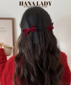 Kẹp Tóc Mái Nơ Dễ Thương Đáng Yêu Cho Nữ Chất Liệu Nhung Dày Dặn PKT046 12