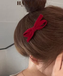 Kẹp Tóc Mái Nơ Dễ Thương Đáng Yêu Cho Nữ Chất Liệu Nhung Dày Dặn PKT046 11