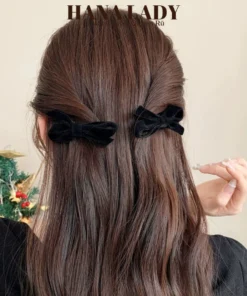 Kẹp Tóc Mái Nơ Dễ Thương Đáng Yêu Cho Nữ Chất Liệu Nhung Dày Dặn PKT046 10