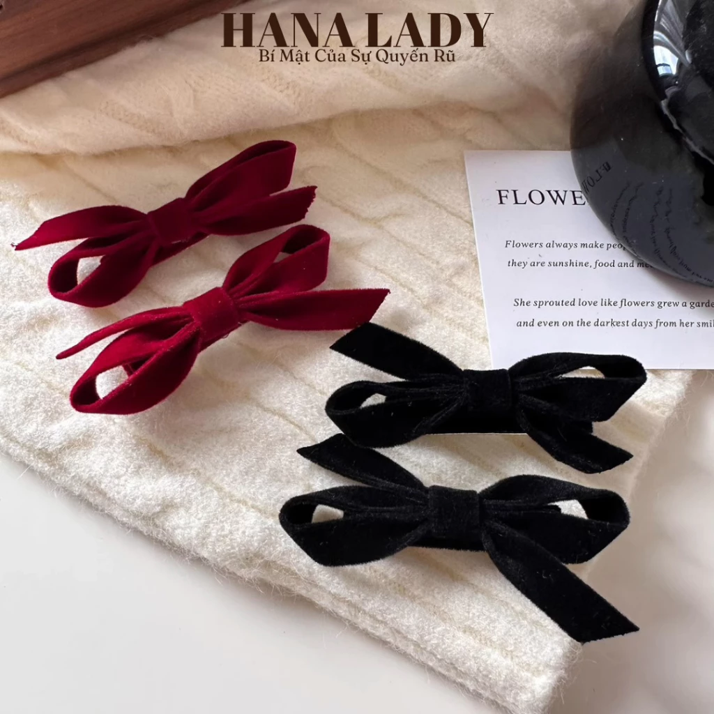 Kẹp Tóc Mái Nơ Dễ Thương Đáng Yêu Cho Nữ Chất Liệu Nhung Dày Dặn PKT046 14