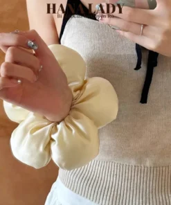 Cột Tóc Buộc Tóc Scrunchies Bông Hoa To Phồng Màu Pastel Dễ Thương PKT051 13