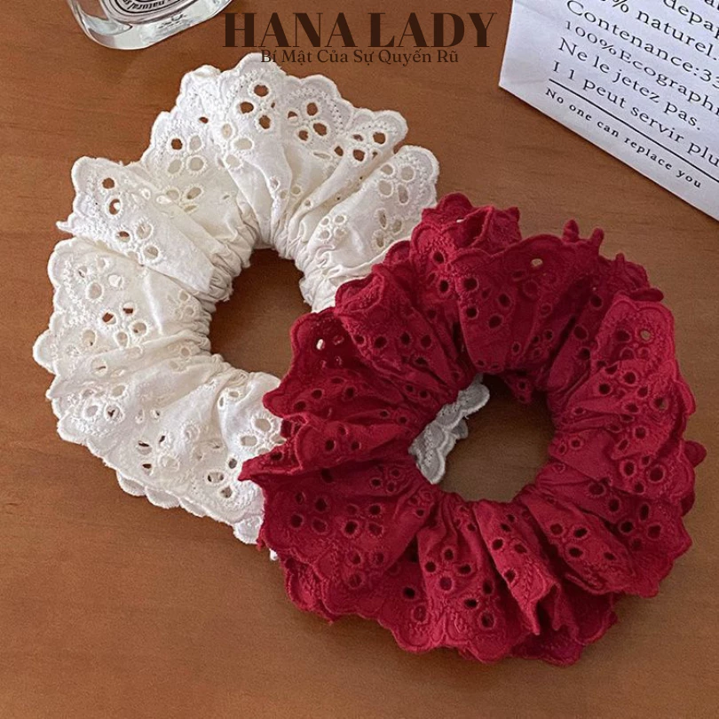 Dây Cột Tóc Scrunchies 2 Lớp Hot Trend Phong Cách Tiểu Thư PKT052 18