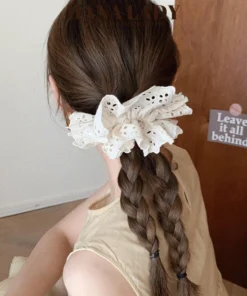 Dây Cột Tóc Scrunchies 2 Lớp Hot Trend Phong Cách Tiểu Thư PKT052 12