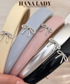 Cài Tóc, Bớm Tóc Vải Da PU Đính Nơ Đá Bản To Phong Cách Tiểu Thư Dễ Thương PKT044 10