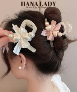 Kẹp Tóc Càng Cua Đính Charm Nơ Trái Tim Dịu Dàng Nữ Tính PKT047 13