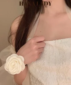 Dây Cột Tóc, Kẹp Tóc Hoa Hồng Trắng Sang Trọng Phong Cách Hàn Quốc PKT048 12