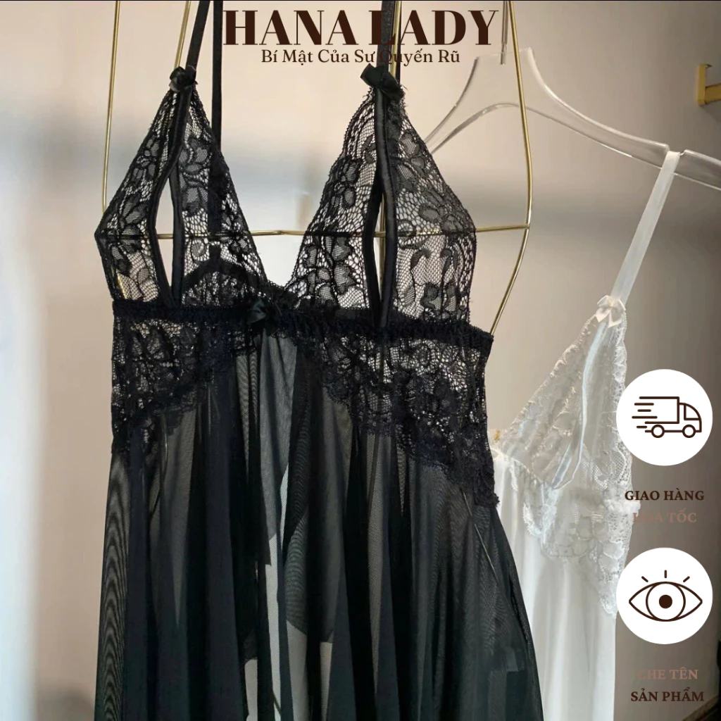 Váy Ngủ Sexy - Đầm Ngủ Voan Lụa Xuyên Thấu Quyến Rũ Lưng Xẻ Tà VN599 14