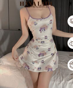 Váy Ngủ - Đầm Thun Mặc Nhà, Đi Chơi Họa Tiết Nàng Mèo Toodles Galore Dễ Thương VN596 13