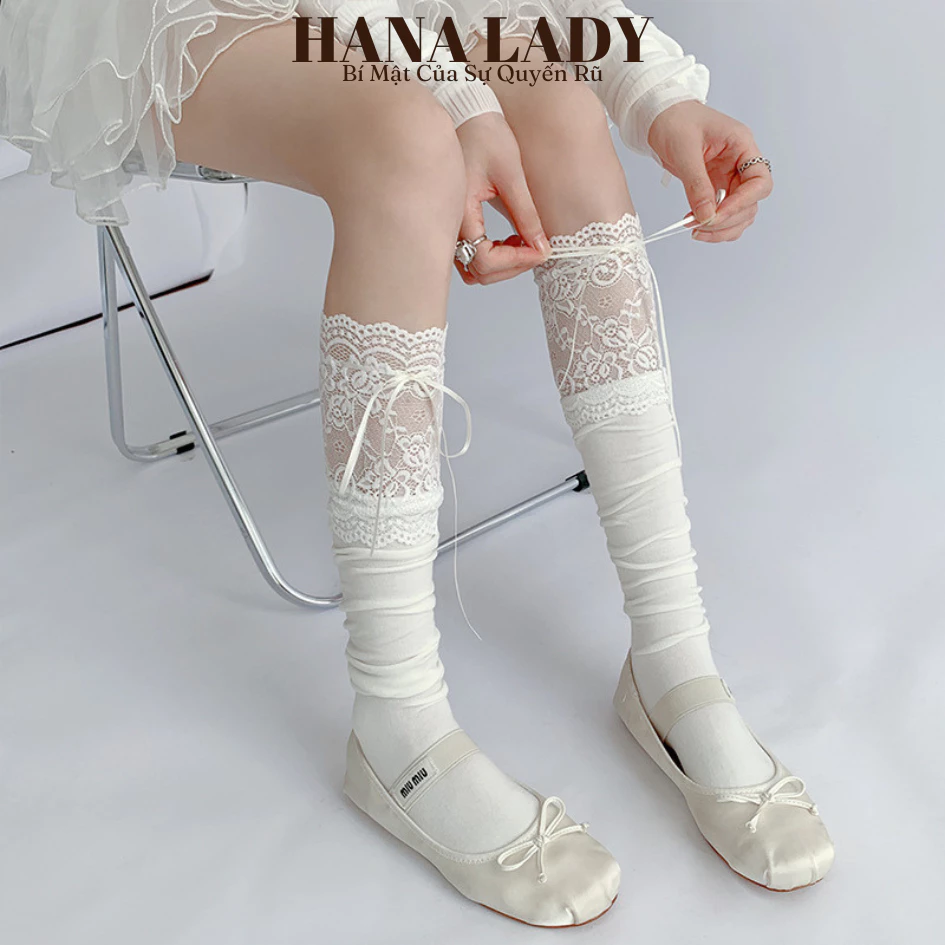 Tất Đùi Nữ - Vớ Đùi Thu Đông Phối Ren Ruy Băng Phong Cách Lolita Dễ Thương TV049 14