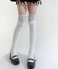 Tất Đùi Nữ - Vớ Đùi Thu Đông Phối Ren Ruy Băng Phong Cách Lolita Dễ Thương TV049 13
