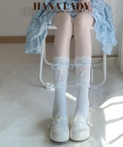 Tất Đùi Nữ - Vớ Đùi Thu Đông Phối Ren Ruy Băng Phong Cách Lolita Dễ Thương TV049 12