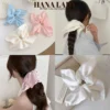 Cột Tóc Scrunchies Lụa Hình Vuông Cỡ Lớn Màu Pastel PKT054 2